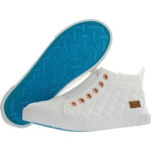 NWT Blowfish Malibu Frazz White Quilted Mid-Hi Top Sneakers elastic for easy on